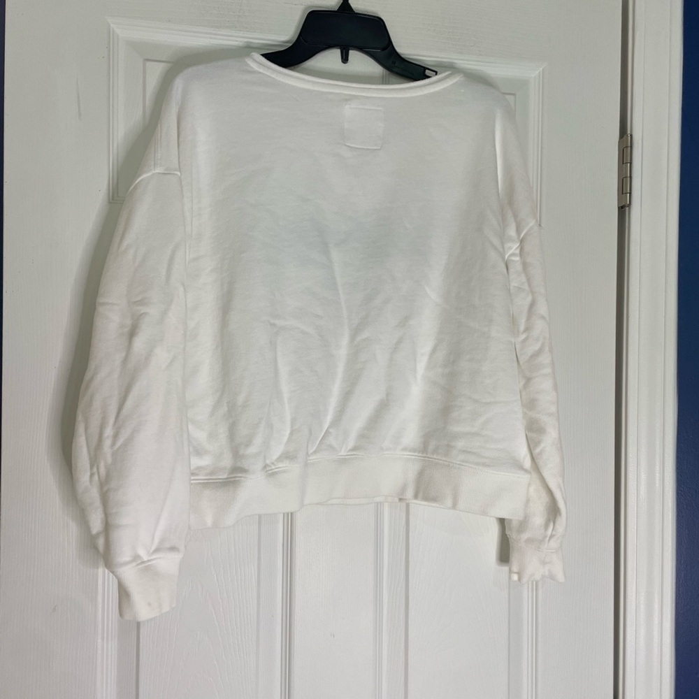 Lazy Sunday cropped cotton  California Ocean Side
Club Sweatshirt in white - Med - Picture 2 of 4